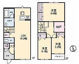 リシェス 3LDKの間取図画像