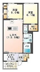 グランリヴィエール3 2LDKの間取図画像
