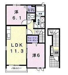 ハーモニー4 2LDKの間取図画像