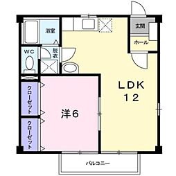 ミューズ松本3 1LDKの間取図画像