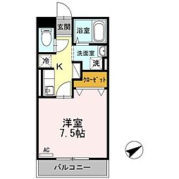 フォレストレガシー 1Kの間取図画像