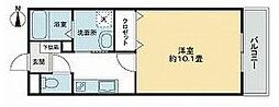 フォブール林町 1Kの間取図画像