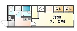 レオパレスフリューゲル2 1Kの間取図画像