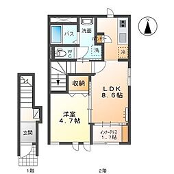 カンパニュラ 1LDKの間取図画像