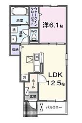 丸亀市今津町アパート 1LDKの間取図画像