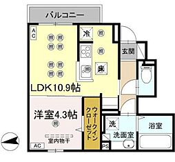 M-ONE丸の内 1LDKの間取図画像