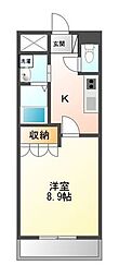 サンタクララ大隅 1Kの間取図画像