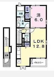 ルーベル春日C 1LDKの間取図画像