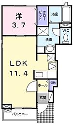 ひなた2 1LDKの間取図画像