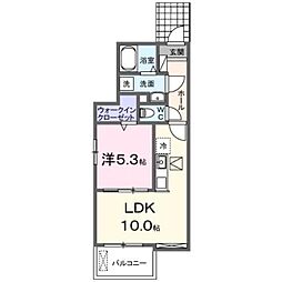 高松市福岡町3丁目アパート 1LDKの間取図画像