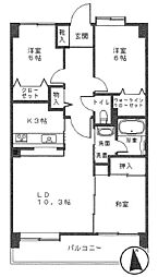 コスモ川口ガーデンスクエア 3LDKの間取図画像