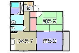 フォーレス柏A 2Kの間取図画像
