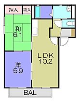 SWANY  ｜ 滋賀県東近江市佐生町（賃貸アパート2LDK・1階・50.04㎡） その2