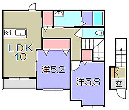 ジュピターEX 2LDKの間取図画像