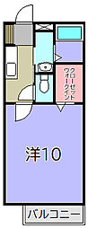 グリーチネA 1Kの間取図画像