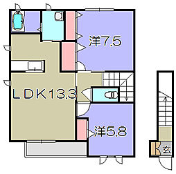サンクレスト・カキミ 2LDKの間取図画像