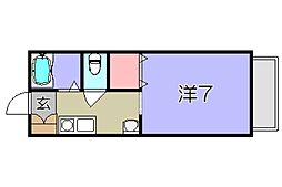 フローラルヤングハイツ 1Kの間取図画像