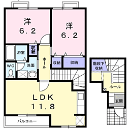 ブリュレ 2LDKの間取図画像