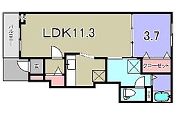 ノール・アンソレイエ4 1LDKの間取図画像