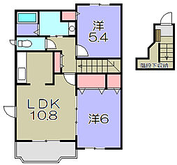 ラペジーブル2 2LDKの間取図画像