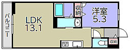 アーバンプロムナードIII 2階1LDKの間取り