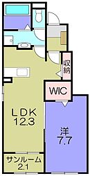 トラスト　メゾン 1階1LDKの間取り