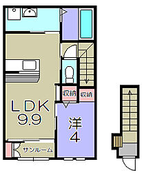 ラ プルエーヴ西中野 1LDKの間取図画像