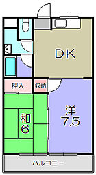 川崎マンション弐番館 2DKの間取図画像