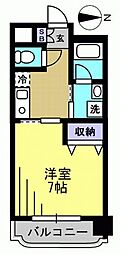 クリスタル大森 1Kの間取図画像