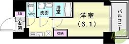 エスリード神戸ラ・コスタ 9階1Kの間取り