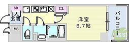 プレサンスTHE神戸 1Kの間取図画像