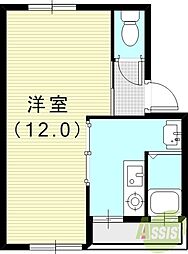 松尾マンション ワンルームの間取図画像