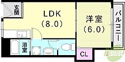 SUZURANDANCHI1 1LDKの間取図画像