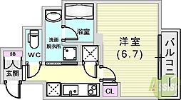 アドバンス神戸アルティス 1Kの間取図画像
