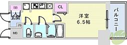 プレサンスTHE神戸 1Kの間取図画像