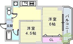 シルフィード・ドゥ・アラタ 2DKの間取図画像