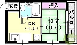 サンエーハイツ 1DKの間取図画像