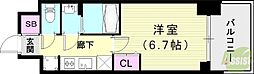 プレサンスハーバーランドアンド・シー 1Kの間取図画像