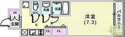 Wスタイル神戸2 1Kの間取図画像