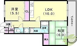 サンライズ明和 2LDKの間取図画像
