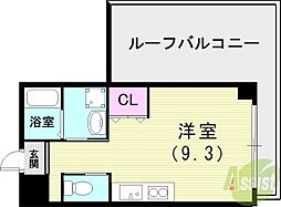 リリーセノラ ワンルームの間取図画像