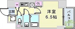 S-RESIDENCE神戸元町 1Kの間取図画像