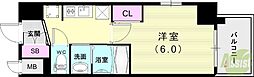 エステムコート神戸湊町 1Kの間取図画像