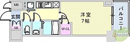 エスリード神戸ハーバーテラス 1Kの間取図画像