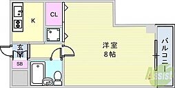 レジデンス長沢 1Kの間取図画像