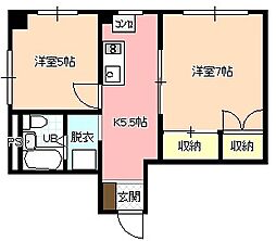 平栗ビル 4階2Kの間取り