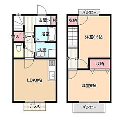 グリーンハイツ 1階2LDKの間取り