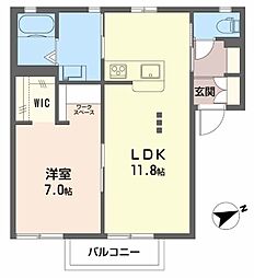 ルミエールＡ／Ｂ 1階1LDKの間取り