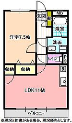 サープラスワンハタダ 1LDKの間取図画像
