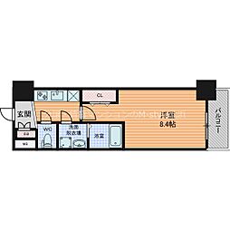 レジデンス塚本VICUS 1Kの間取図画像